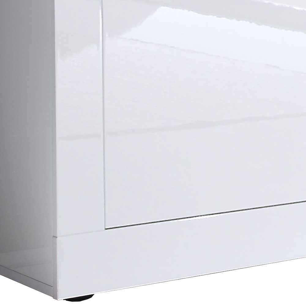 Fernseh Lowboard Deconda in Weiß Hochglanz lackiert mit zwei Schubladen und  Türen