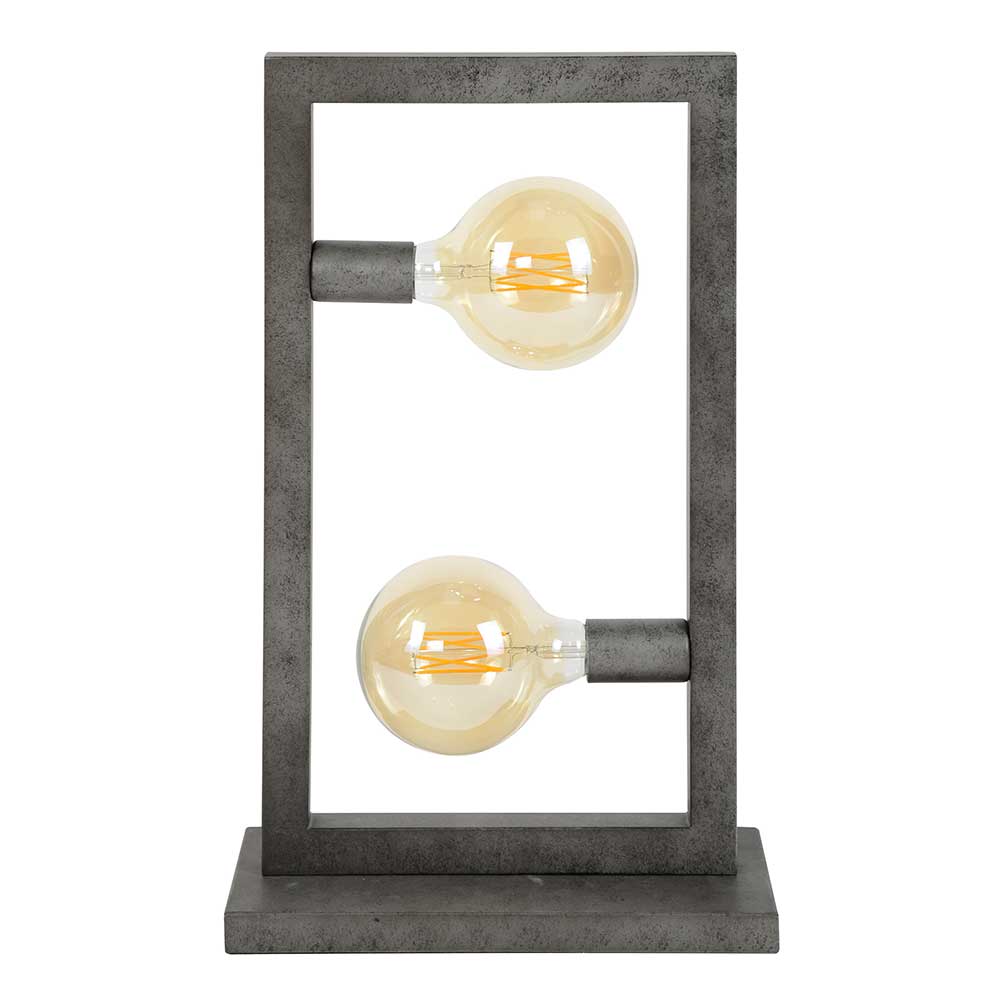 Loft Design Tischlampe Rosanna in Altsilberfarben aus Metall