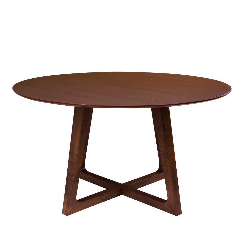 Runder Tisch und Stühle Sidaliva in Dunkelgrün und Walnussfarben (fünfteilig)