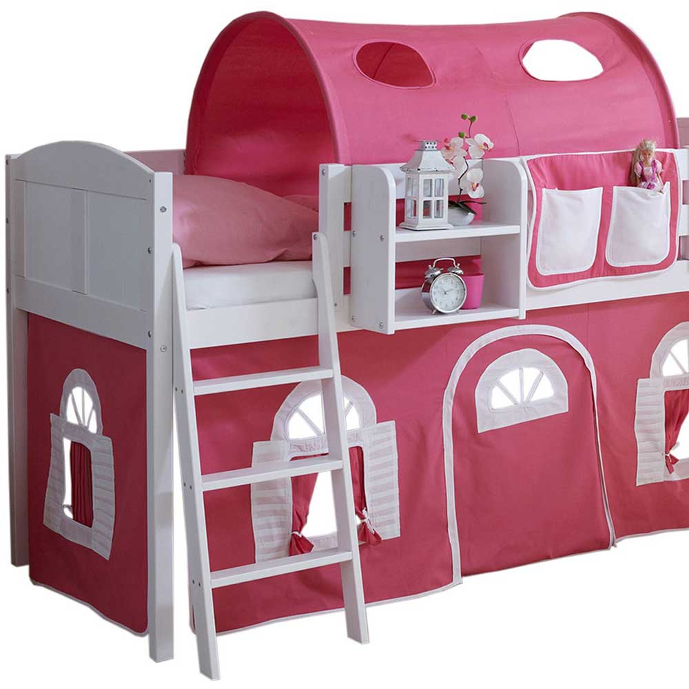 Kinderzimmer Bett Tuzara mit Rutsche Vorhang und Tunnel