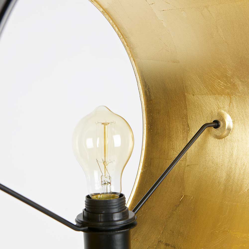 Design Stehlampe Finca in Schwarz und Messingfarben aus Stahl