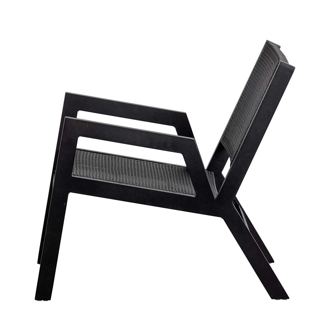 Schwarze Outdoor Stühle Wearing aus Aluminium und Kunstrattan (2er Set)