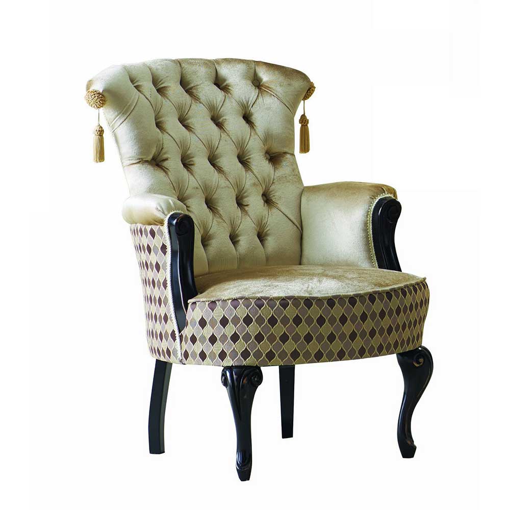 Prachtvoller Sessel Toricona in italienischem Design - Beige und Dunkelbraun