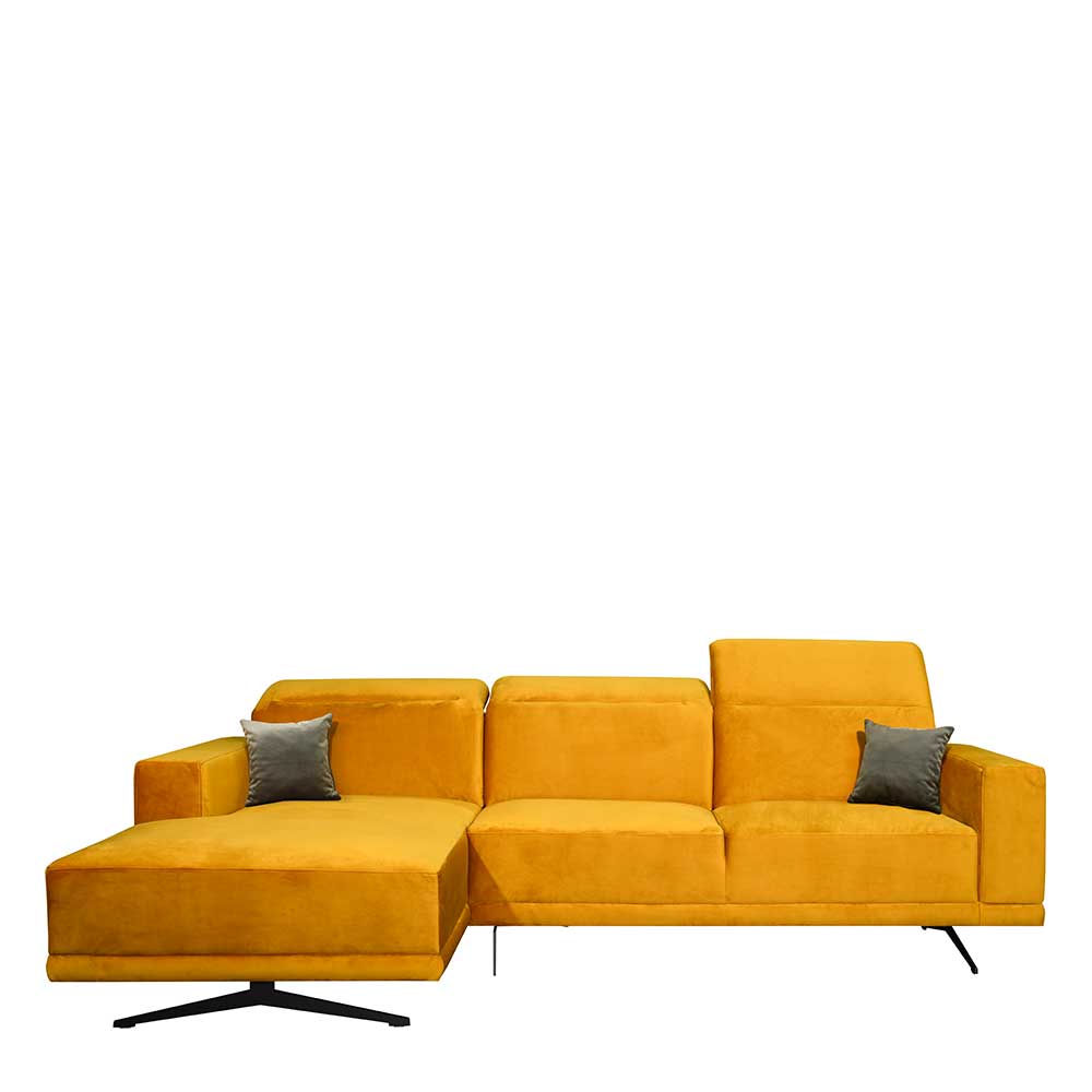 Gelbe Couchlandschaft Huelca aus Velours in modernem Design