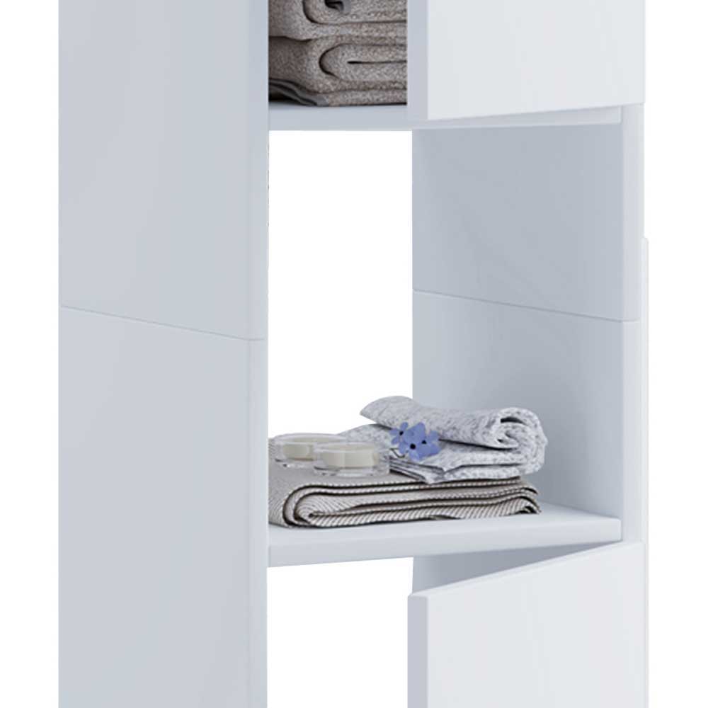 Weiße Badezimmermöbel Eli melaminbeschichtet - 160 cm hoch (vierteilig)