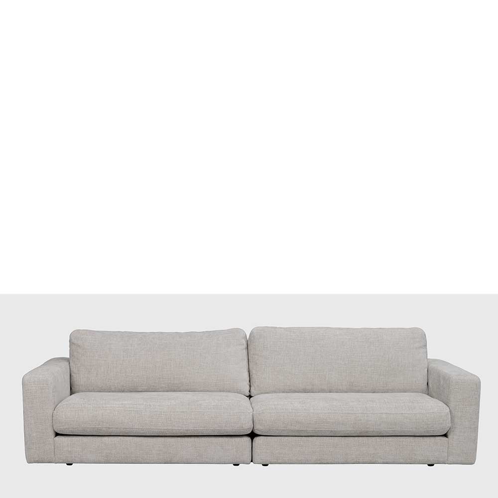 Hellgraues Dreier Sofa Stokes 258 cm breit mit Armlehnen