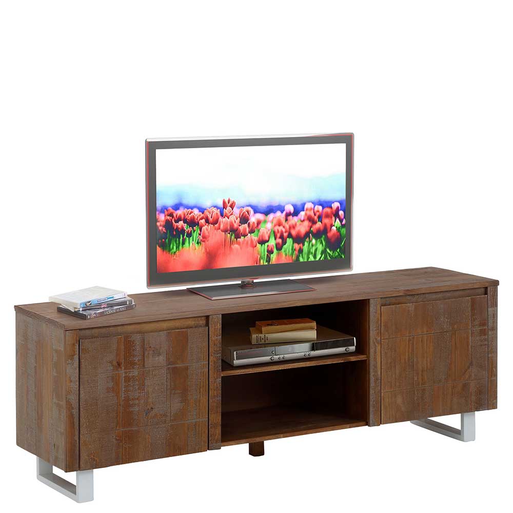 Modernes Fernsehboard Keyva in Kiefer dunkel 160x55x40 cm