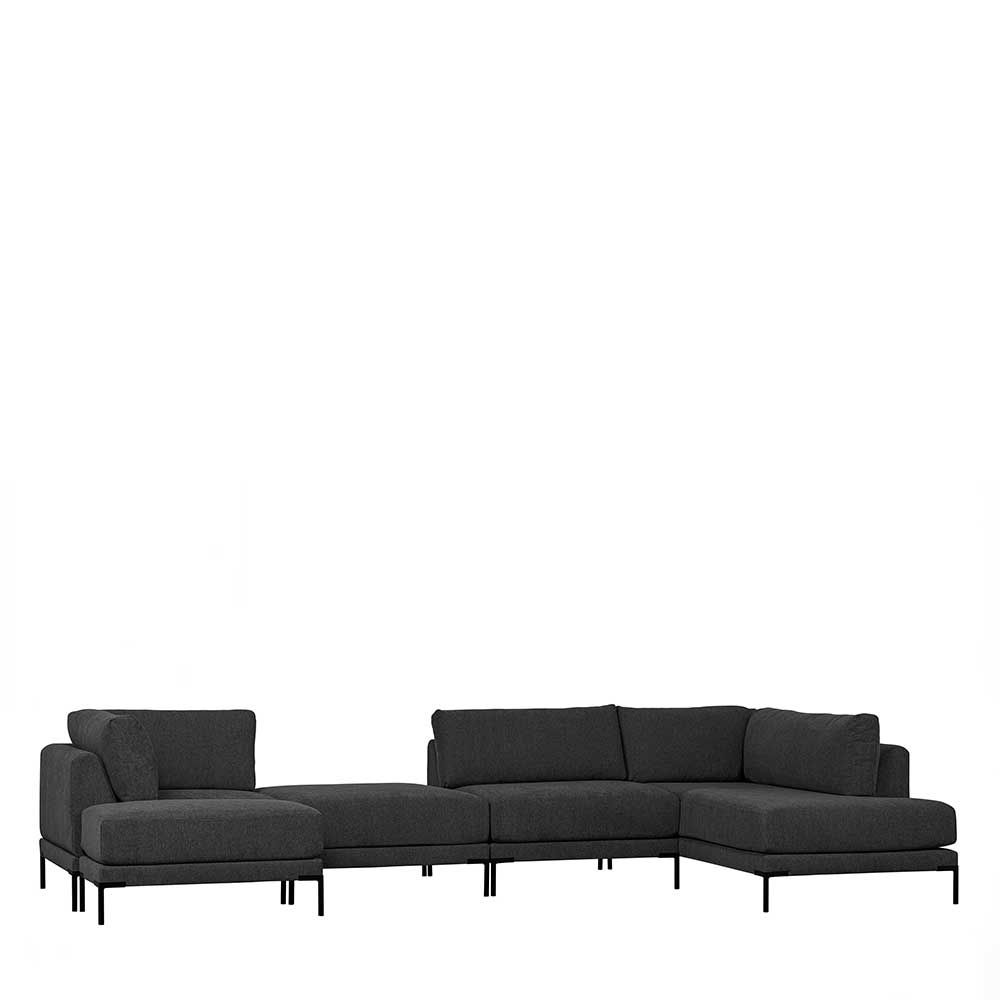 Modulare XL Couch Duffy in Dunkelgrau mit fünf Sitzplätzen (fünfteilig)
