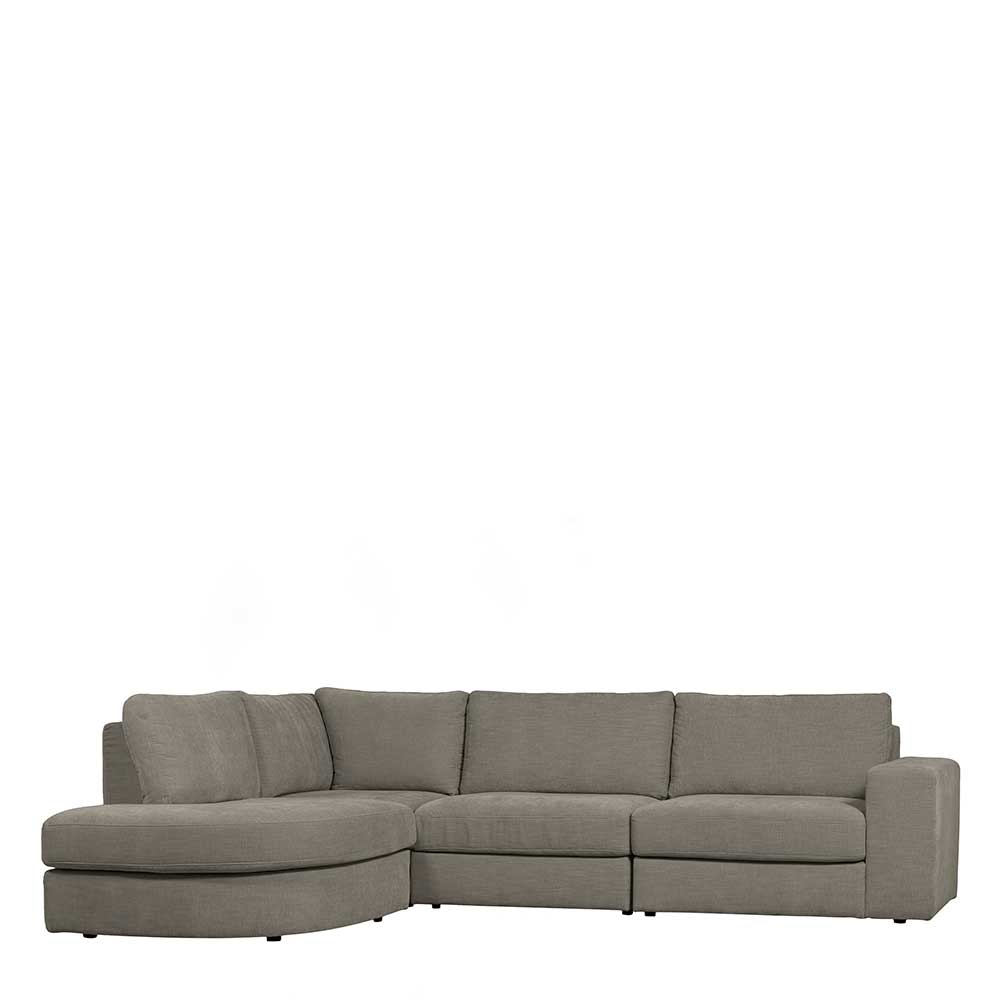Modernes L Sofa Fredoco in Grau mit drei Sitzplätzen