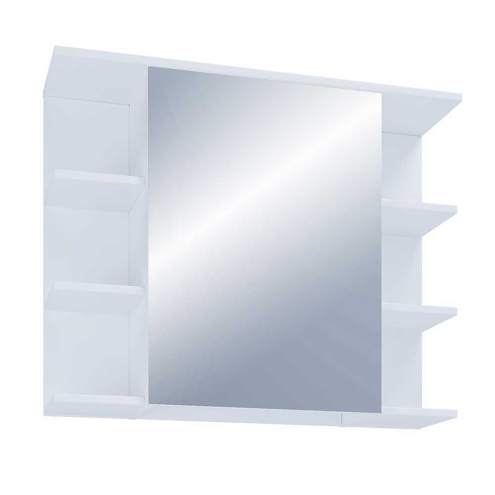 Weißes Badmöbel Set Vimalta 180 cm hoch mit Spiegelschrank (vierteilig)