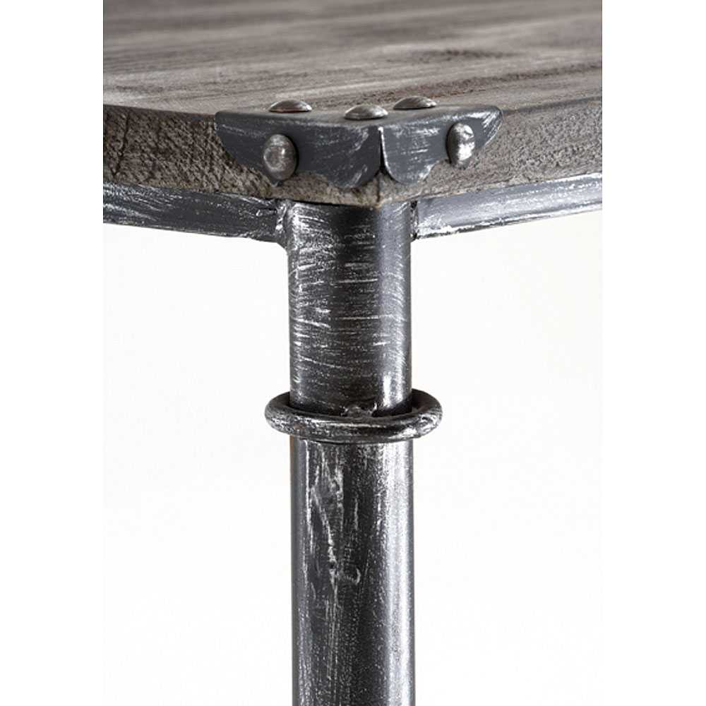 Designer Tisch Rocky aus Holz gekälkt und Stahl