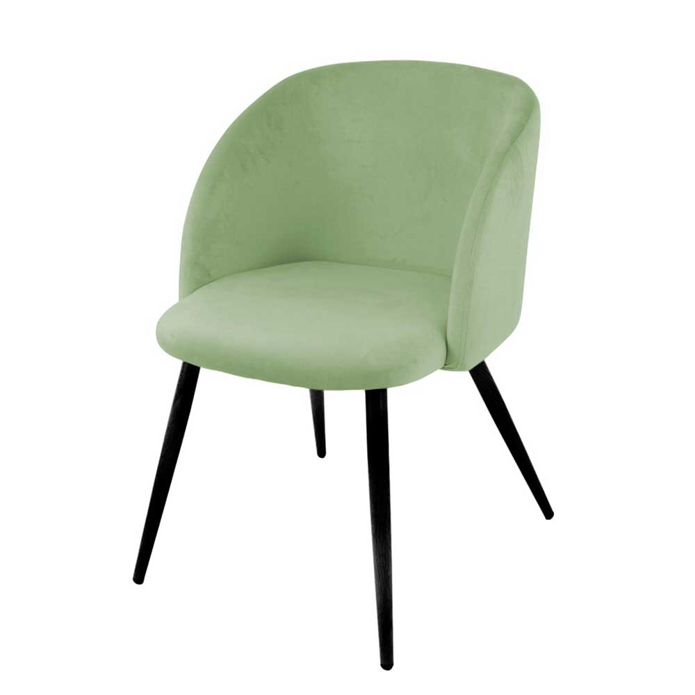 Mintgrüne Esstisch Stühle Endik aus Samt 54 cm breit (2er Set)