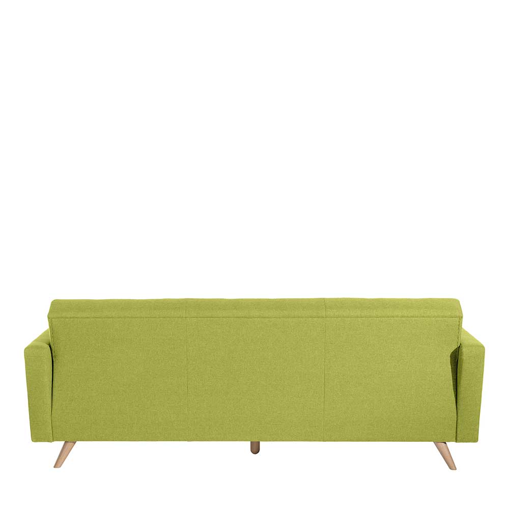 Dreisitzer Schlafsofa Fedora in Gelbgrün 230 cm breit