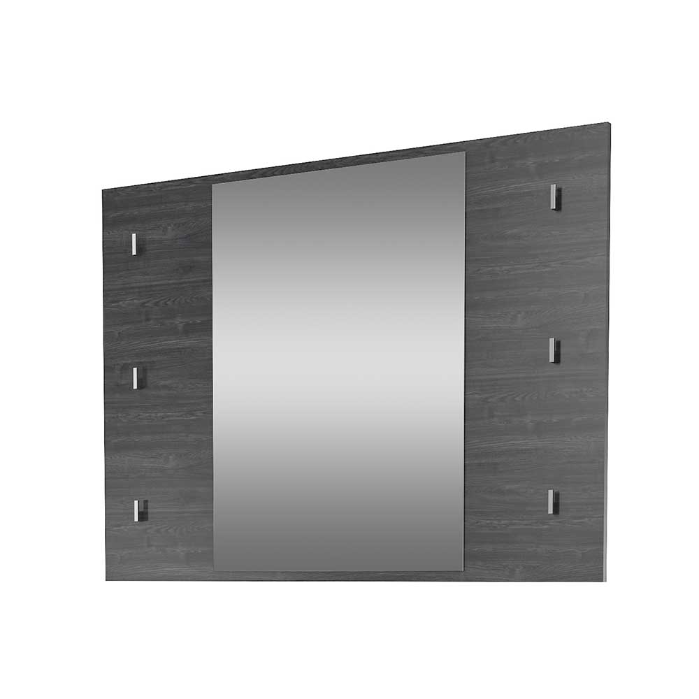 Wandspiegel Chalania in Eiche Grau mit Schlüsselhaken