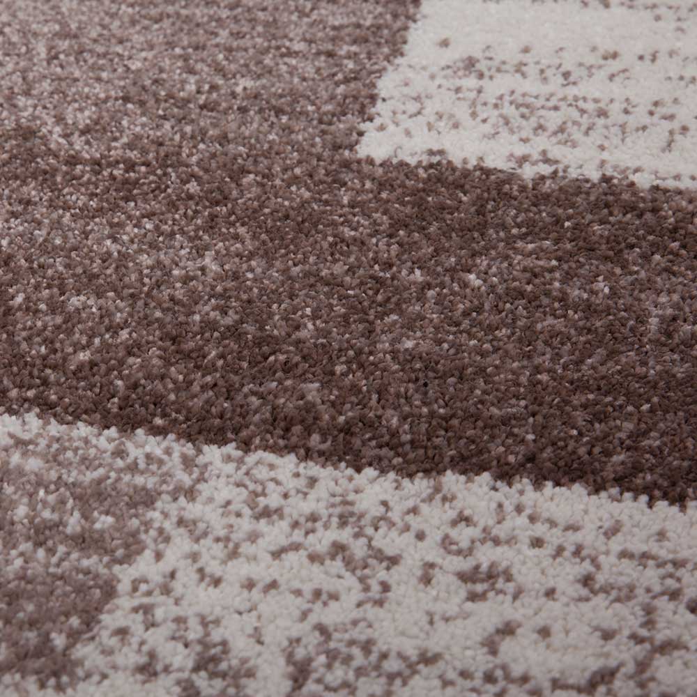 Kurzflor Teppich Cioara in Beige mit abstraktem Muster