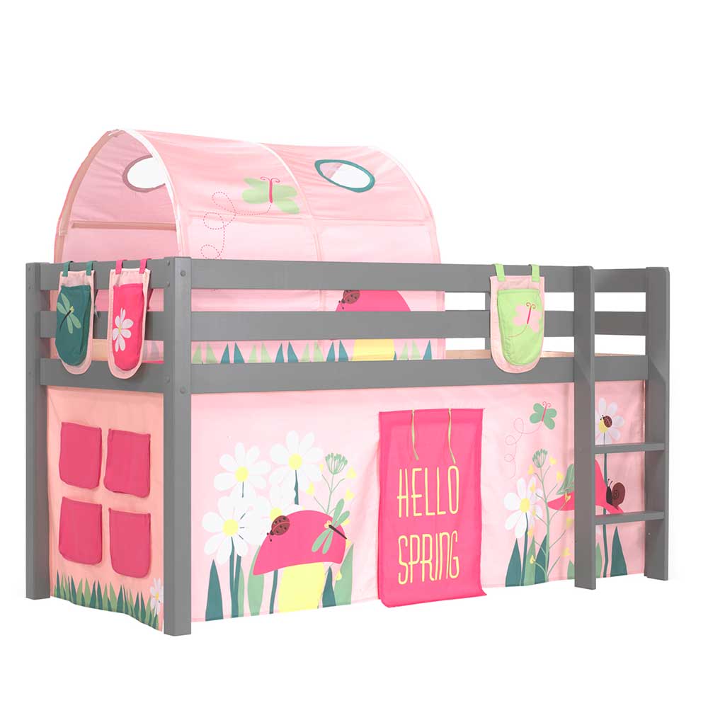 Kinderzimmer Bett Typhanie Floral mit Massivholz Oberfläche