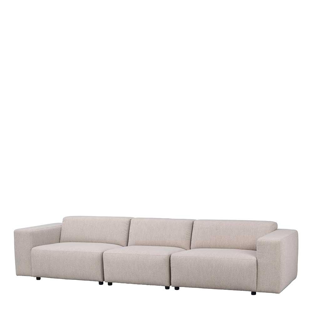 Viersitzer Couch modern Mezzo in Cremefarben aus Boucle Stoff