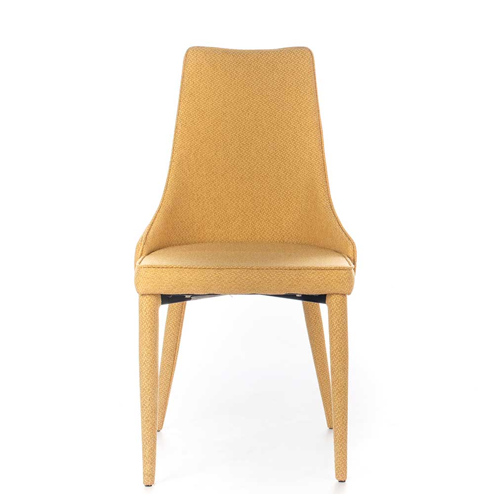 Esstisch Stühle Lidello in Gelb Webstoff modern (2er Set)