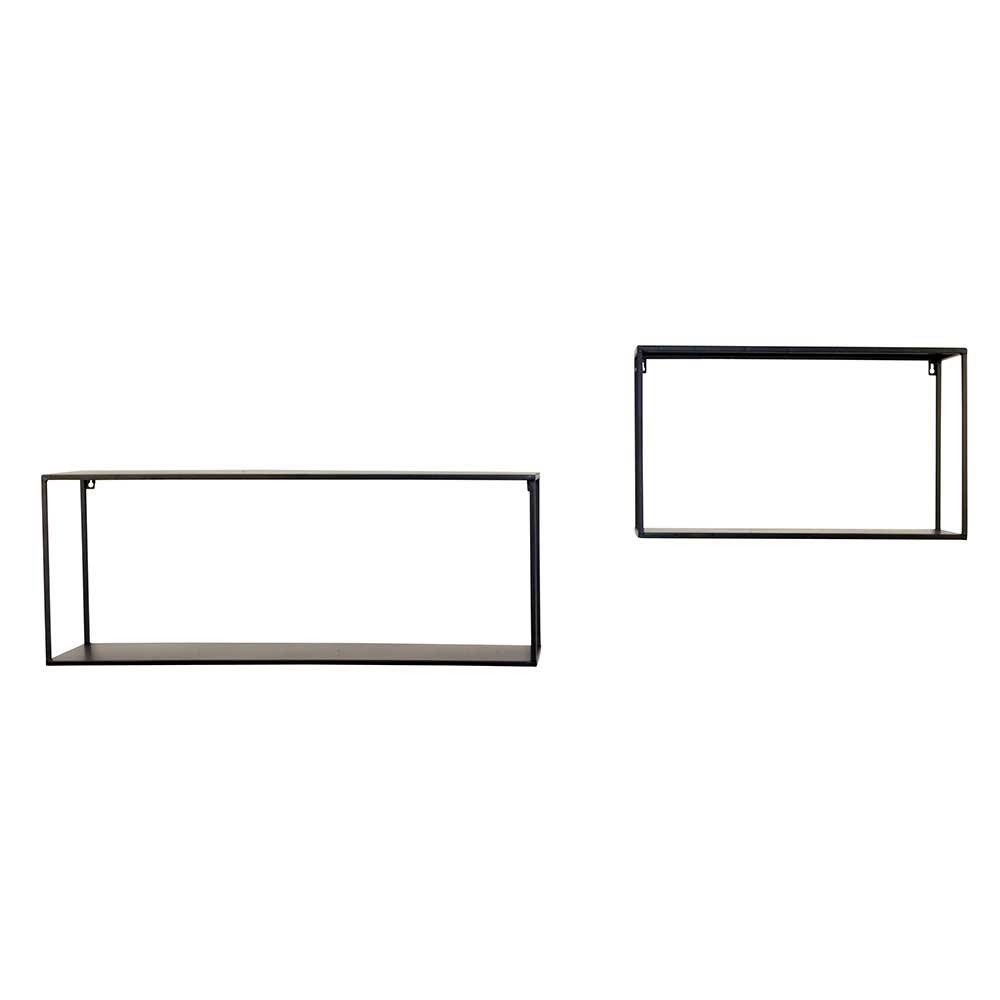 Metallregale schwarz Neclas in rechteckiger Form zur Wandmontage (zweiteilig)