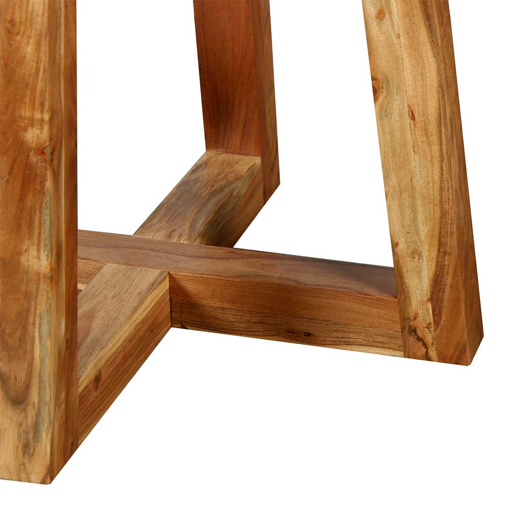 Runder Holztisch Postilla im Landhausstil aus Akazie Massivholz