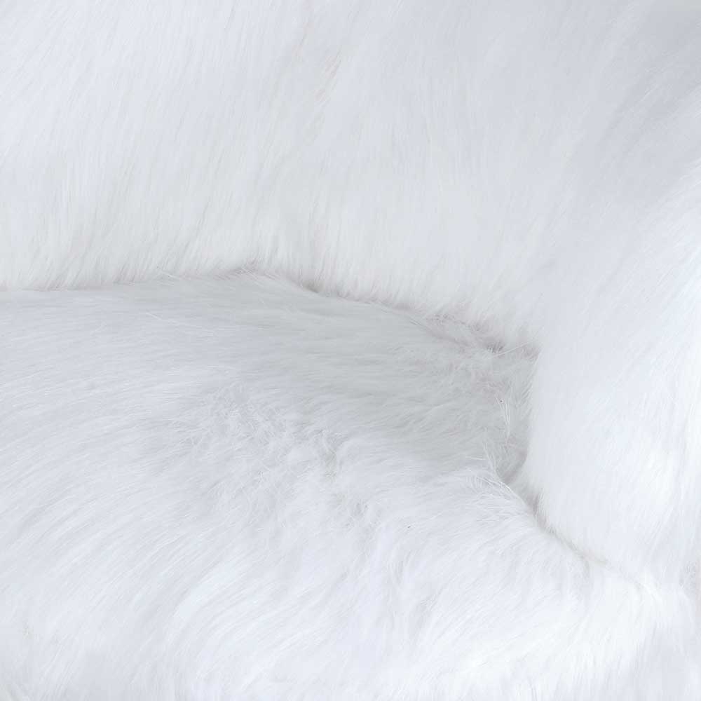 Kunstfell Designer Sessel Holando in Weiß mit 25 cm Sitzhöhe