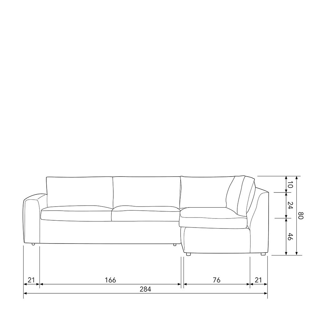 Hellblaues L Sofa Lalays in modernem Design mit drei Sitzplätzen