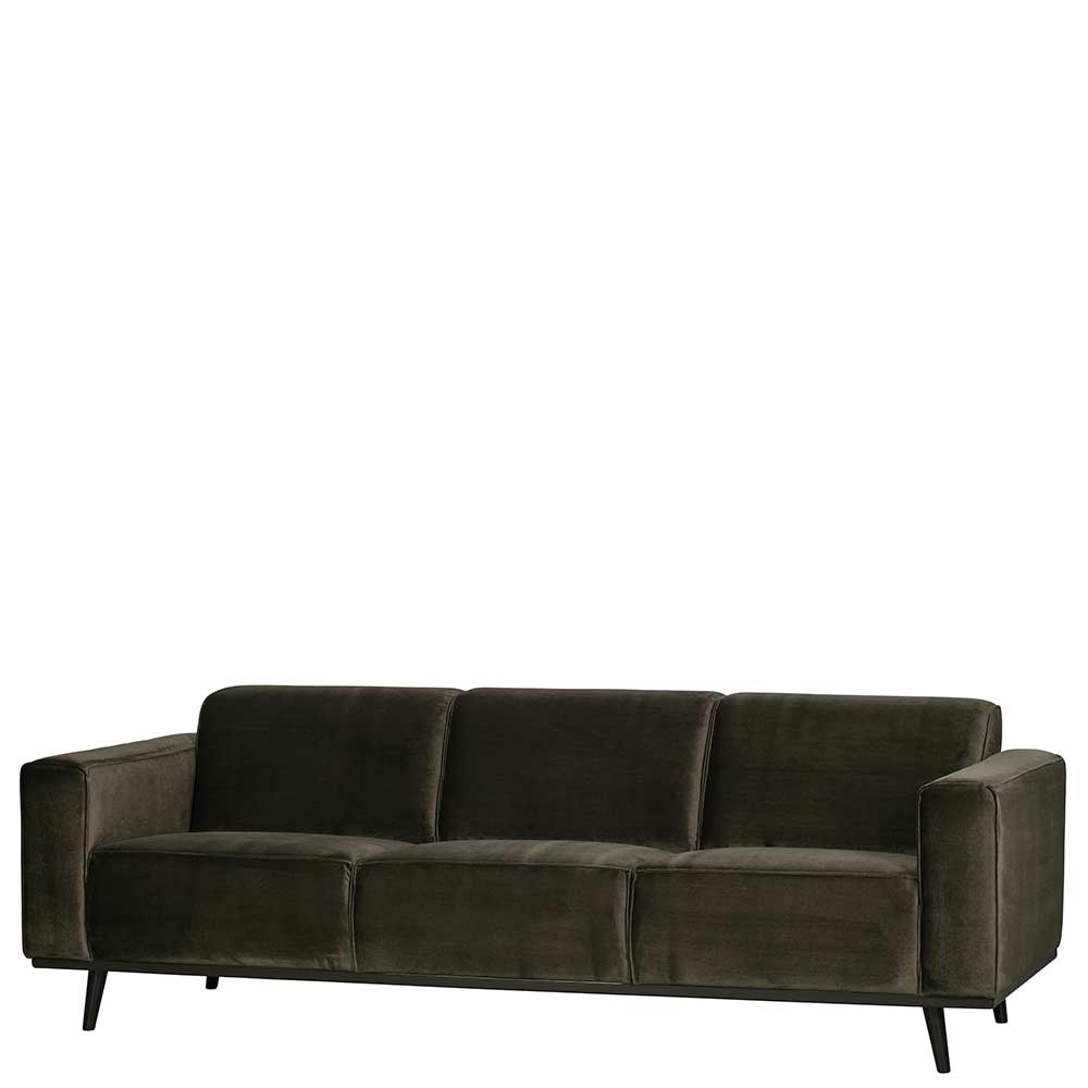 Dreisitzer Couch Kiana in Dunkelgrün Samt 230 cm breit