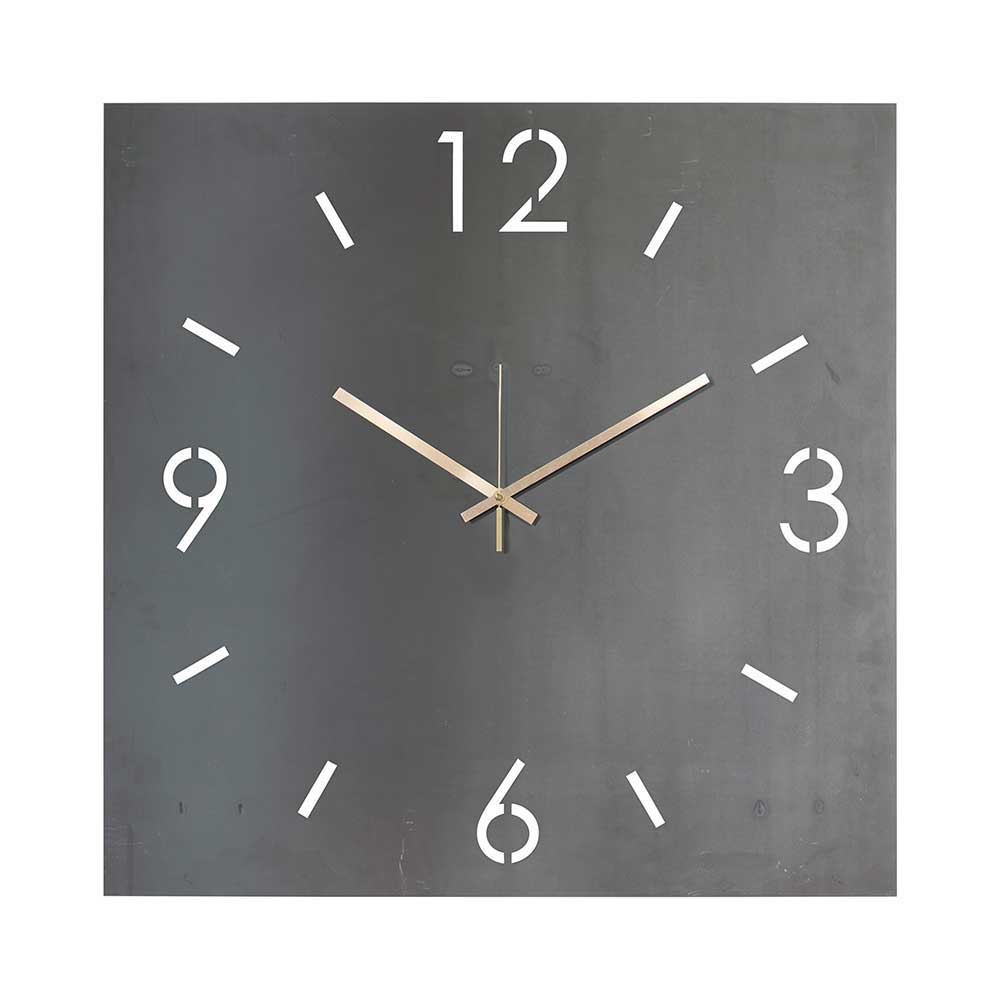 Hängende Uhr Fabricio in Grau quadratisch