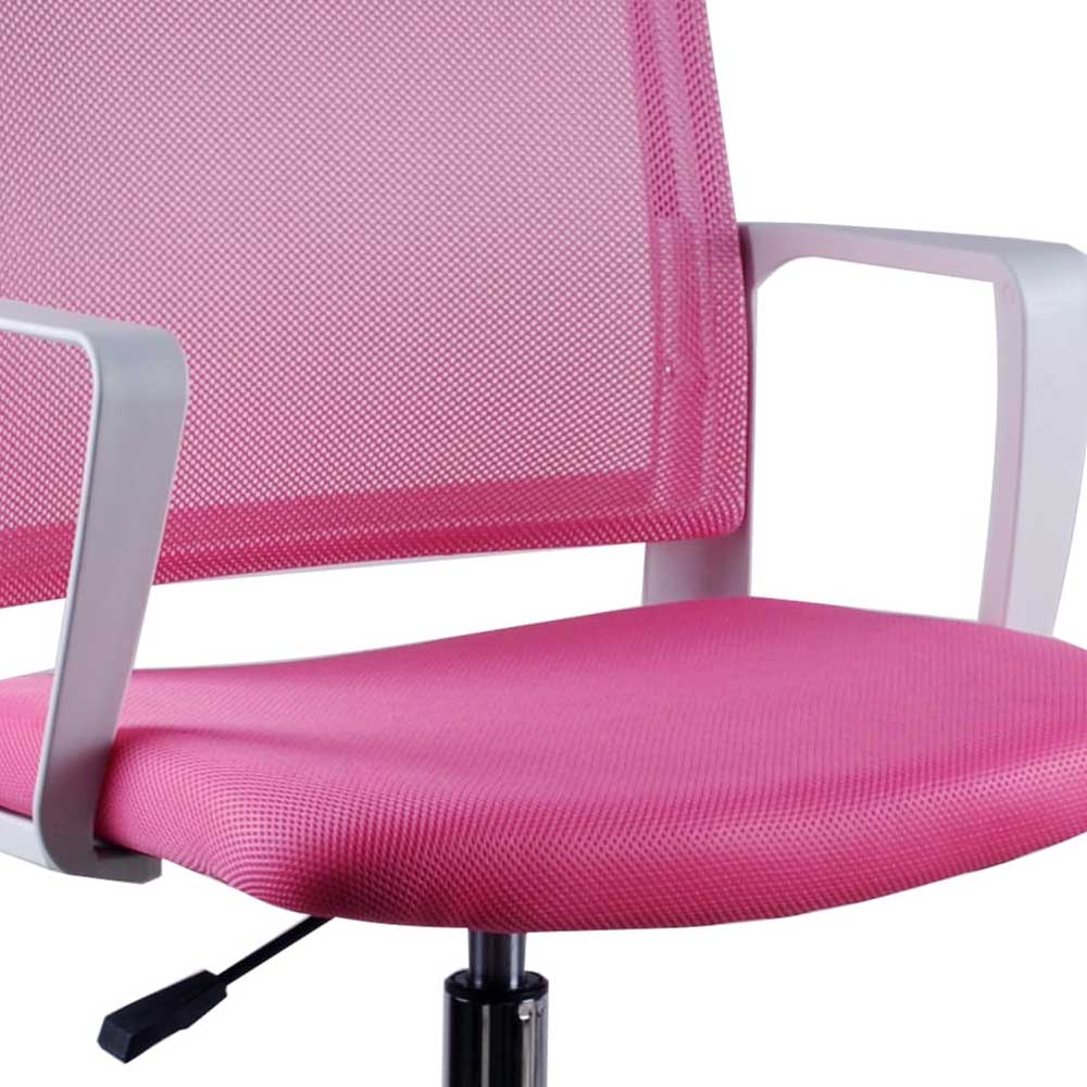 Schreibtischdrehstuhl Faith in Pink mit Mesh Rücken