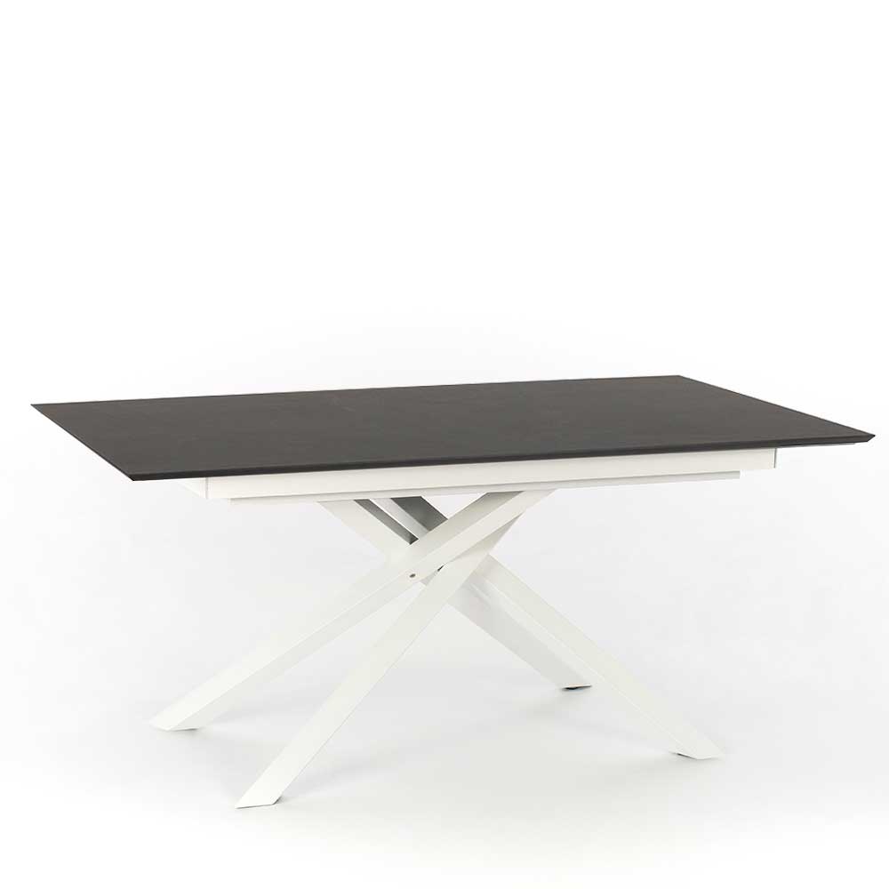 Esszimmer Tisch Fistran in Weiß und Dunkelgrau ausziehbar