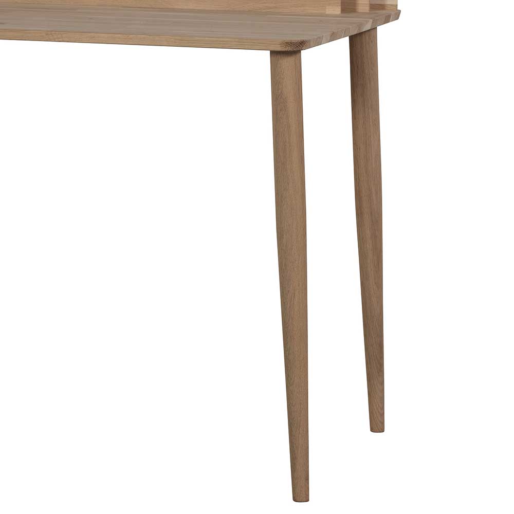 Schreibtisch mit Ablagen Vahidamo aus Eiche Massivholz 122 cm breit