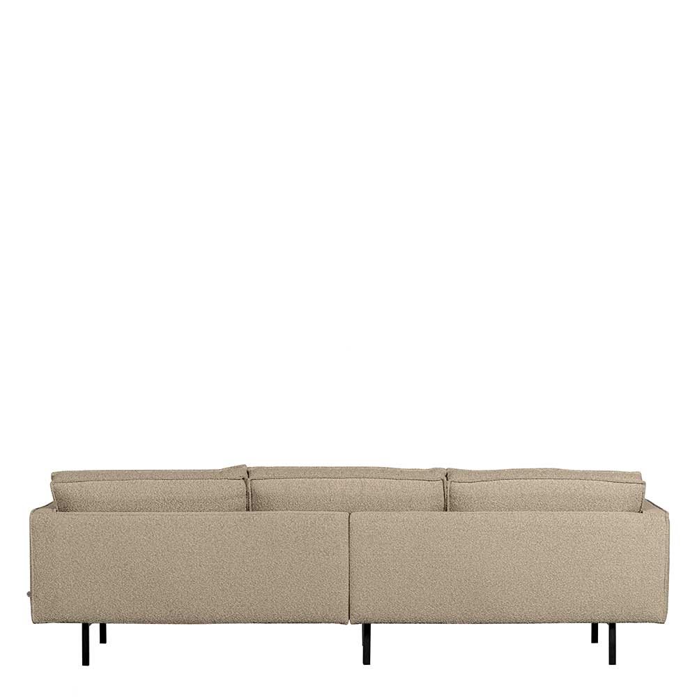 Dreier Sofa Beige Catanias im Retrostil aus Boucle Stoff und Metall