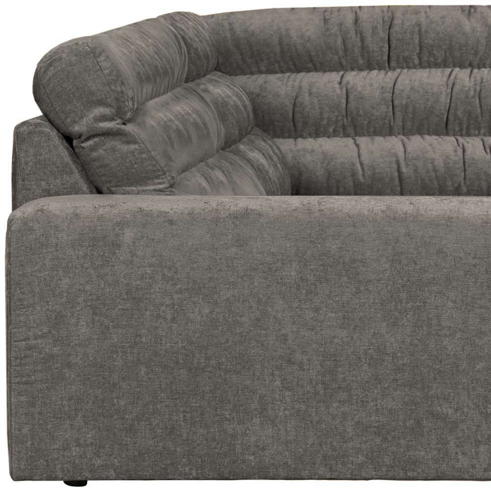 Moderne Wohnzimmer Couch Tulima aus Strukturstoff Grau mit Armlehnen