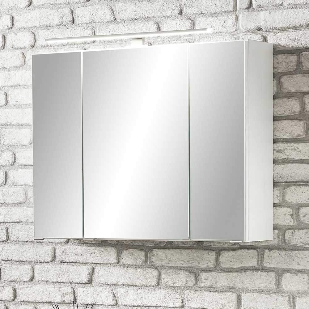 Badspiegelschrank Donyan in Weiß 3-türig