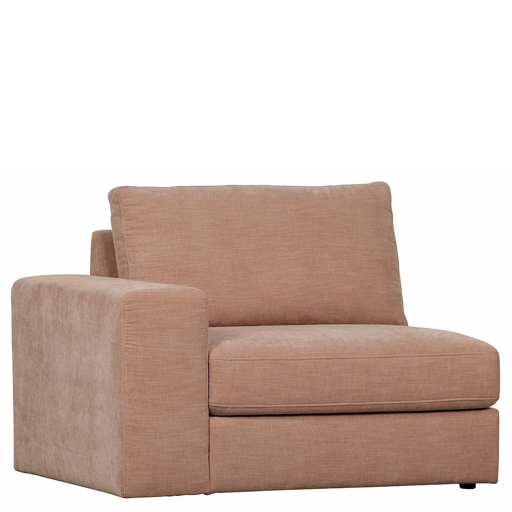 Modul Couch mit Armlehne links Oktamian in Rosa aus Webstoff