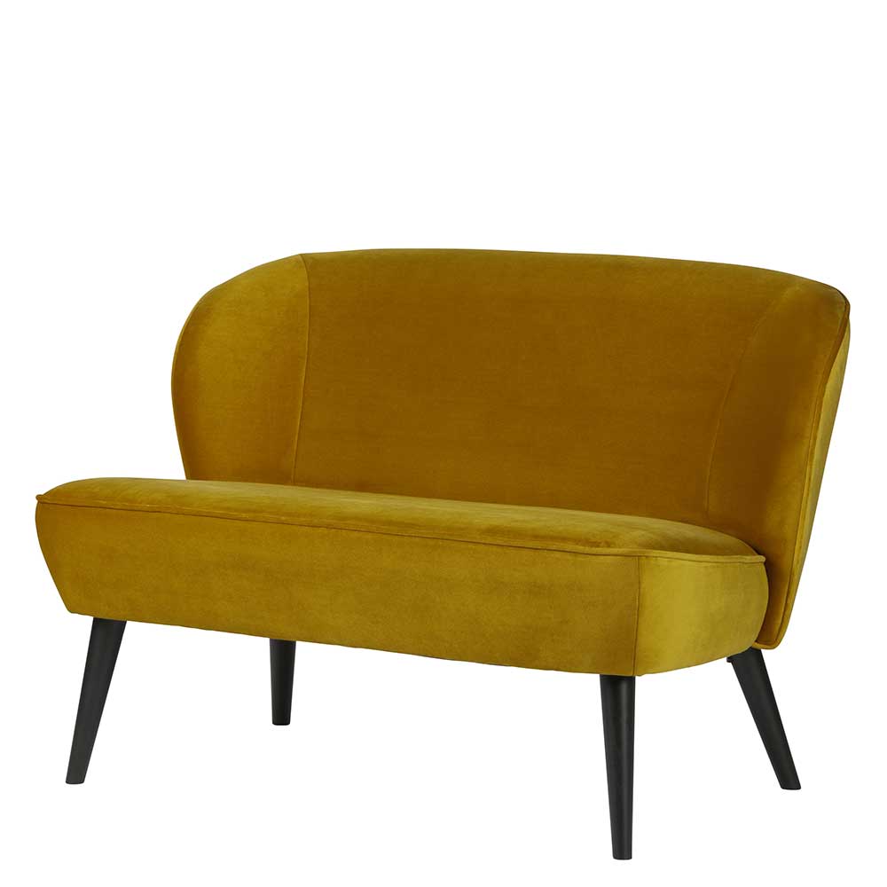 Design Sofa Muray in Gelb und Schwarz mit Samtbezug