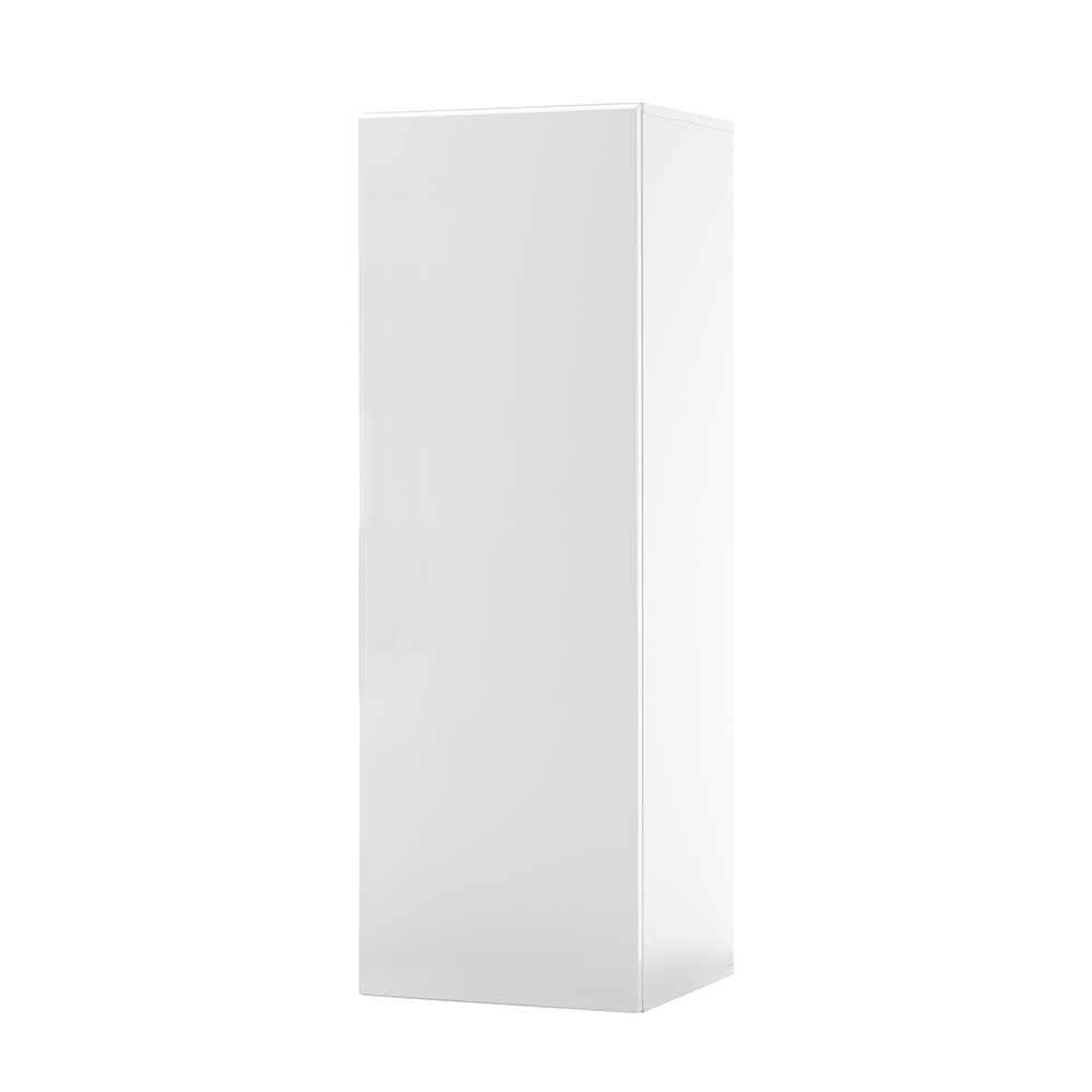 Design Wohnwand Aulianda in Weiß Hochglanz und Wildeiche 255 cm (sechsteilig)