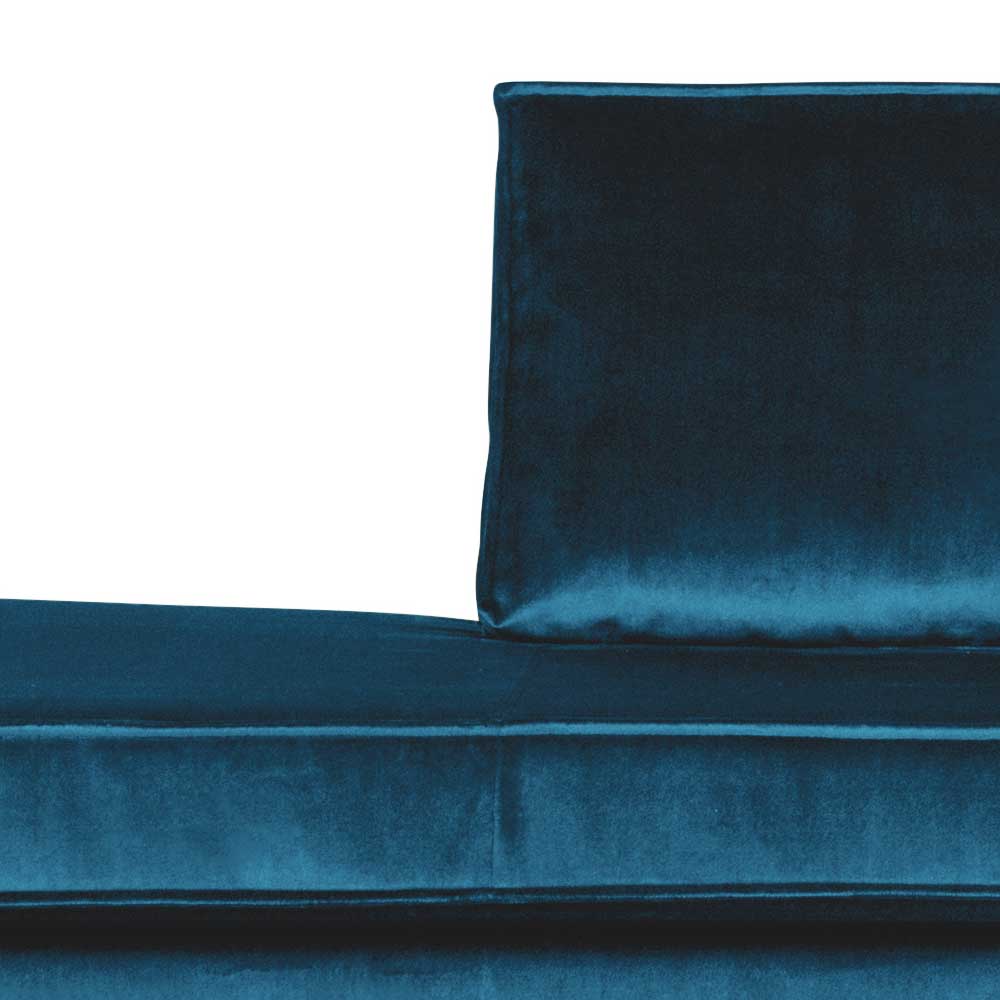 Retro Sofa Domago in Blau mit Samtbezug