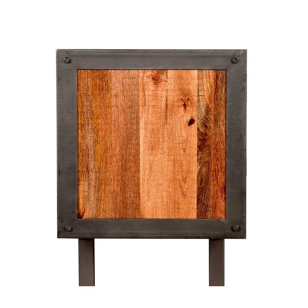 TV Lowboard Ovilus aus Mangobaum Massivholz und Metall 160 cm breit