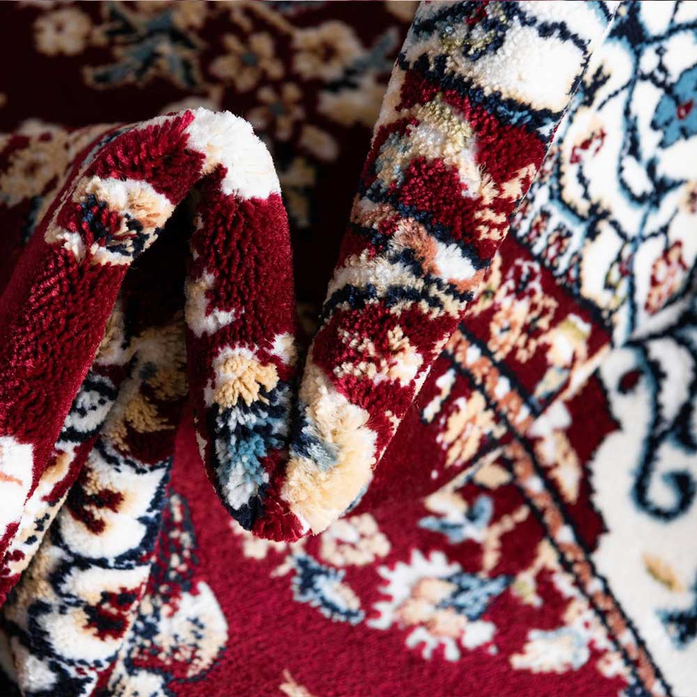 Teppich Orient Stil Cerhard in Dunkelrot und Cremefarben