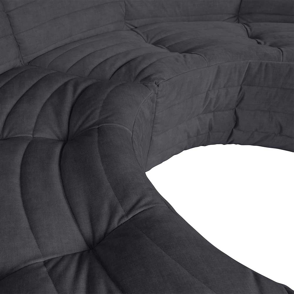 Design Couch Sophie in Anthrazit Samt 200 cm breit