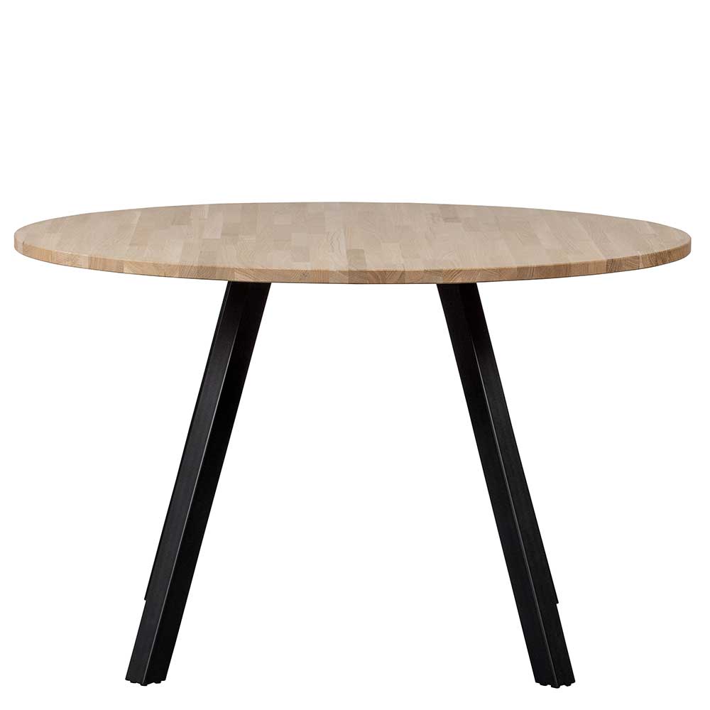 Moderner Tisch Geniasan aus Eiche Massivholz und Stahl