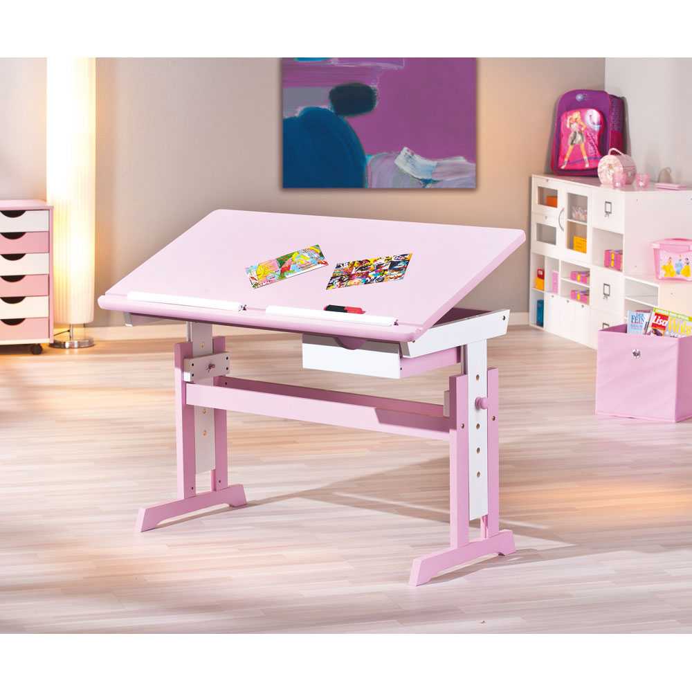 Kinder-Schreibtisch Queen in Rosa