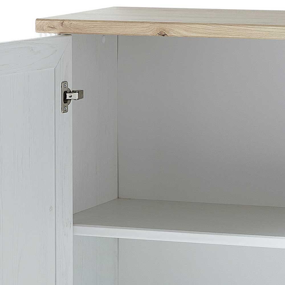 Arbeitszimmermöbel Set Morelia im Landhausstil in Weiß & Eiche Optik (dreiteilig)