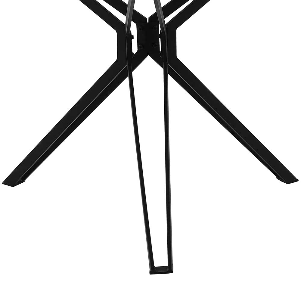 Tisch Esszimmer Prisma in Wildeichefarben und Schwarz aus MDF und Metall