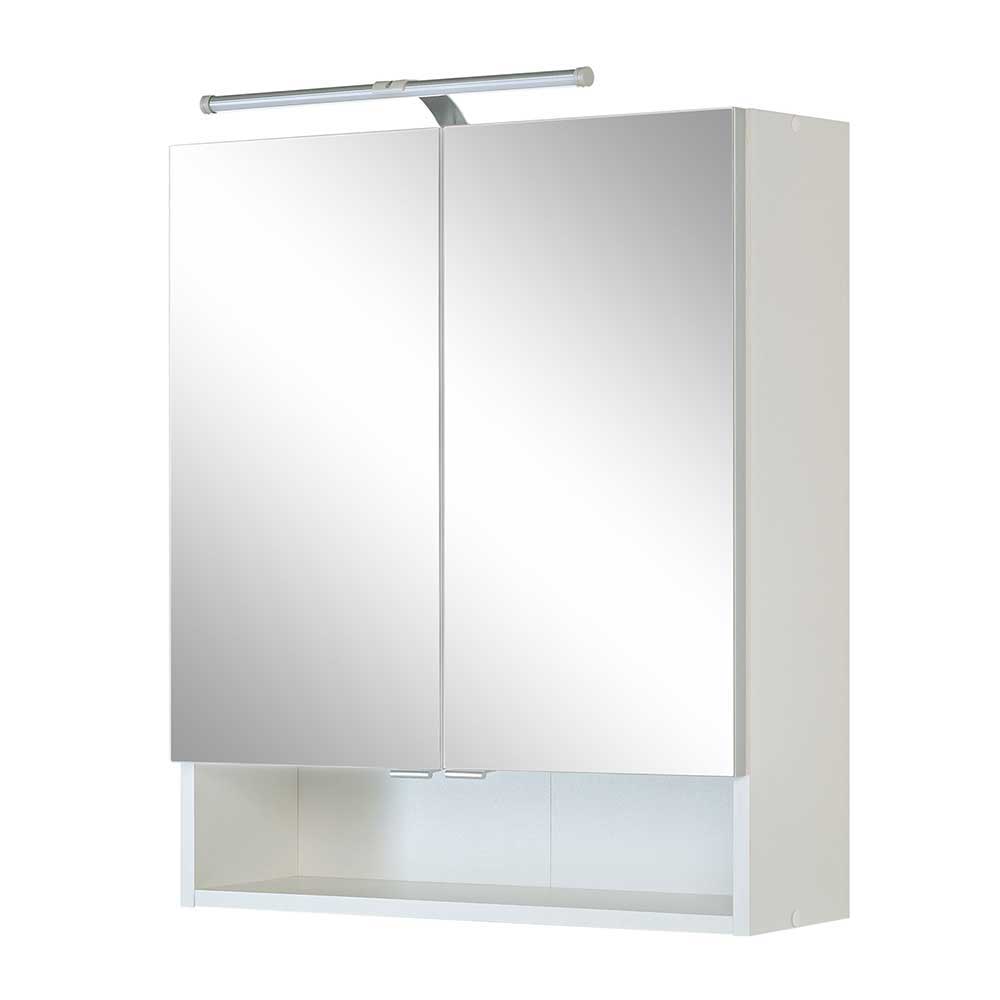 Weißer Waschtisch und Spiegelschrank Vadoria mit LED Beleuchtung (zweiteilig)
