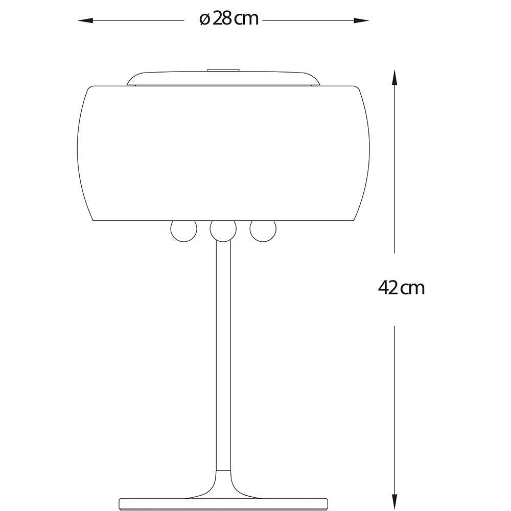 Tischlampe Crucav mit Glasschirm und Glastropfen