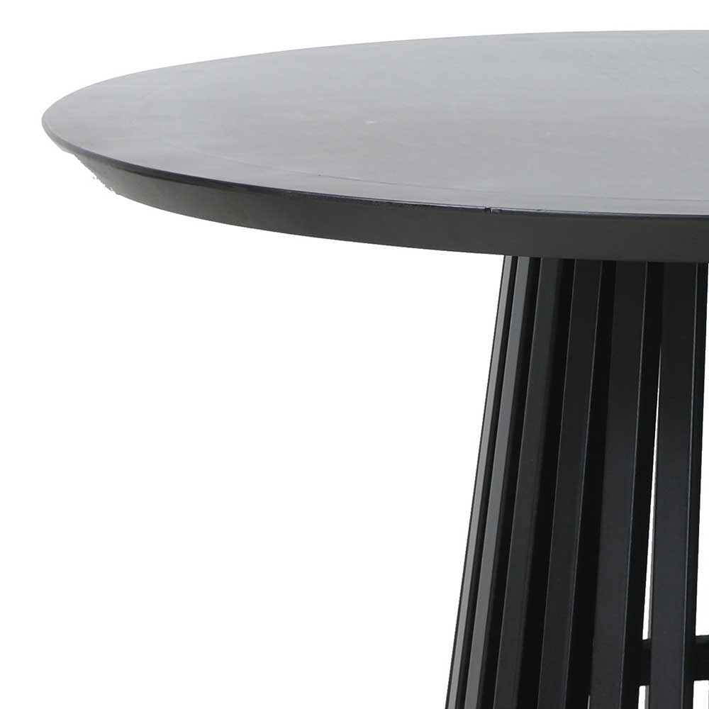 Runder Esszimmer Tisch Doinera in Schwarz im Skandi Design