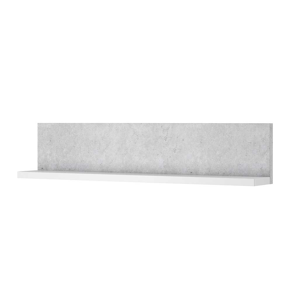 Wandboard Plane in Beton Grau & Weiß 150 cm breit