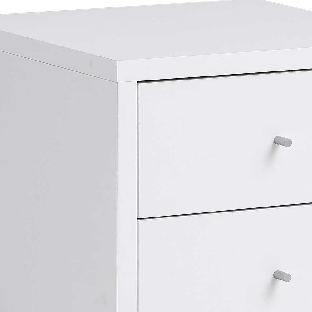 Schreibtischrollcontainer Ciranzo in Weiß mit Utensilienfach